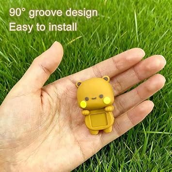 2 PCS Bubu and Dudu Bears Decorations, Cartoon Statue Bear Figurine, Funny Resin Bubu Dudu Decor for Computer Monitor Decor, Car Central Control Screen and Home Office Decoration (Color 1)