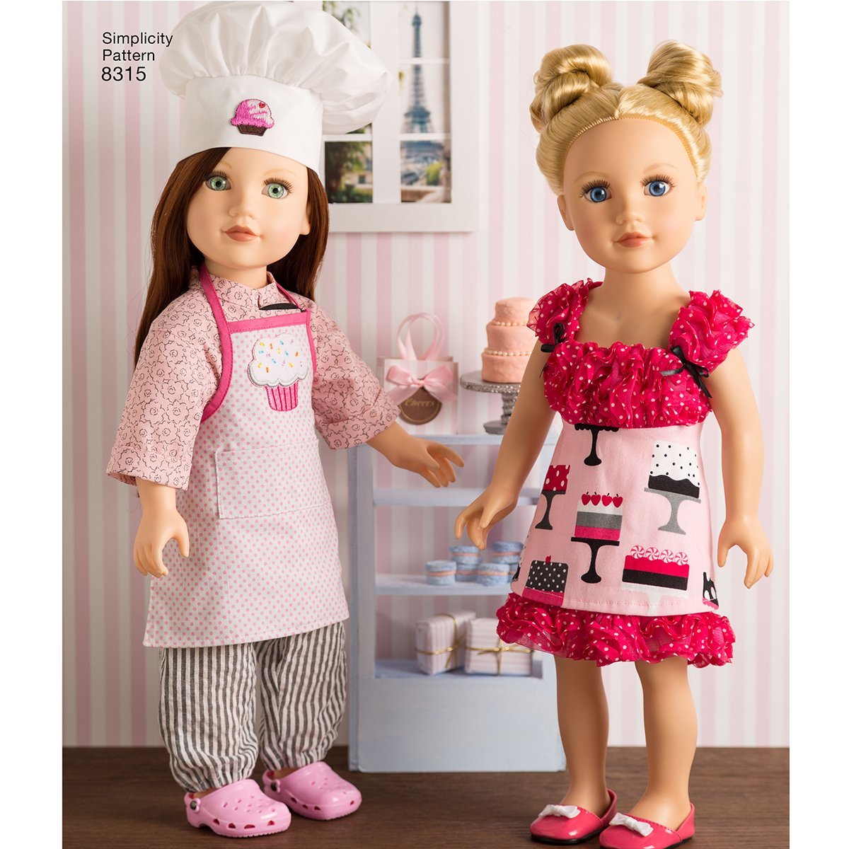 Simplicity White Paper Pattern 8315Os (One Size) 18" Chef Doll Clothes, Paper 22 X 15 X 1 Cm