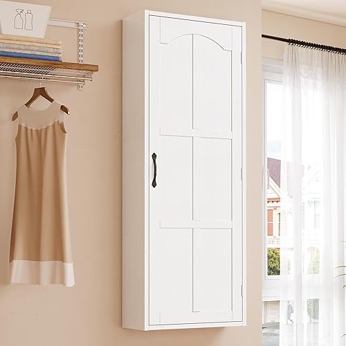 Miniatura 7 de DWVO Armario de tabla de planchar de montaje en pared, armario de almacenamiento con tabla de planchar giratoria de 180, organizador de suministros