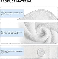 Vista 5 de UNIOND Magic Witch - Toalla de secado de pelo con diseño bohemio, de secado rápido, absorbente, terciopelo coral, gorra de pelo seco con botón fijo