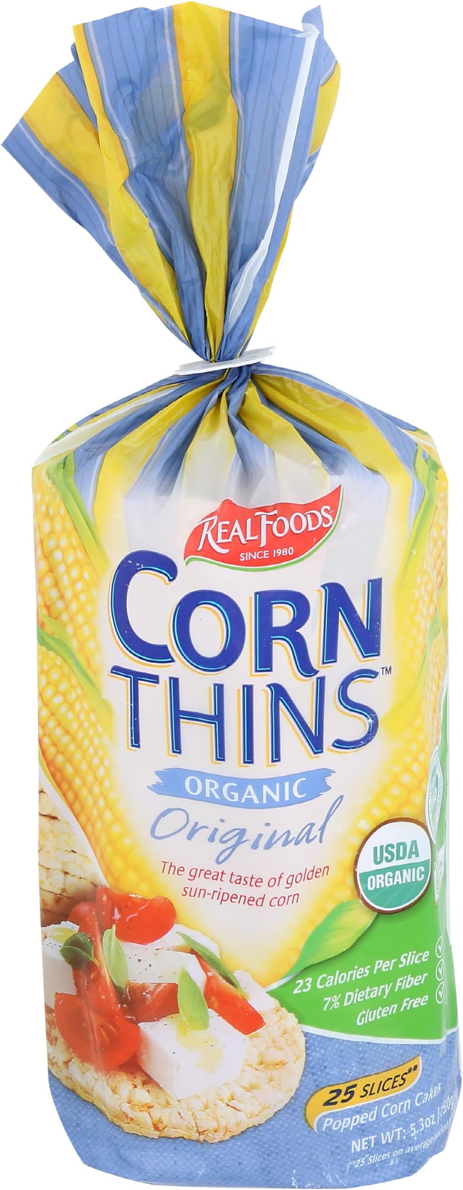 Real Foods, Corn Thins Original Organic, 5.3 Ounce