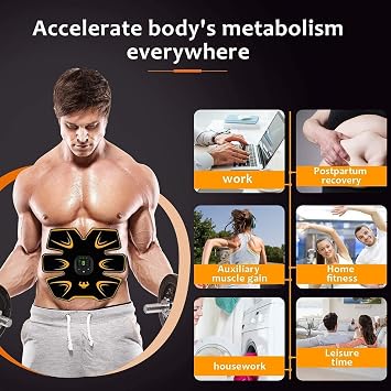ABS Trainer Muscle Stimulator, 8 Modes & 18 Intensities For Abdominal/Arm/Leg/Hip Training, EMS Muscle Stimulator, Electric Abdominal Muscle Toner
