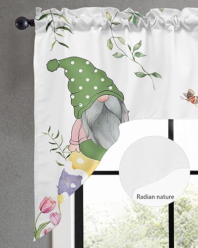 Miniatura 3 de Jolunifun Cortinas de cocina con cenefa de Pascua, cenefa con bolsillo para barra, paneles de cortina para dormitorio, sala de estar, baño,