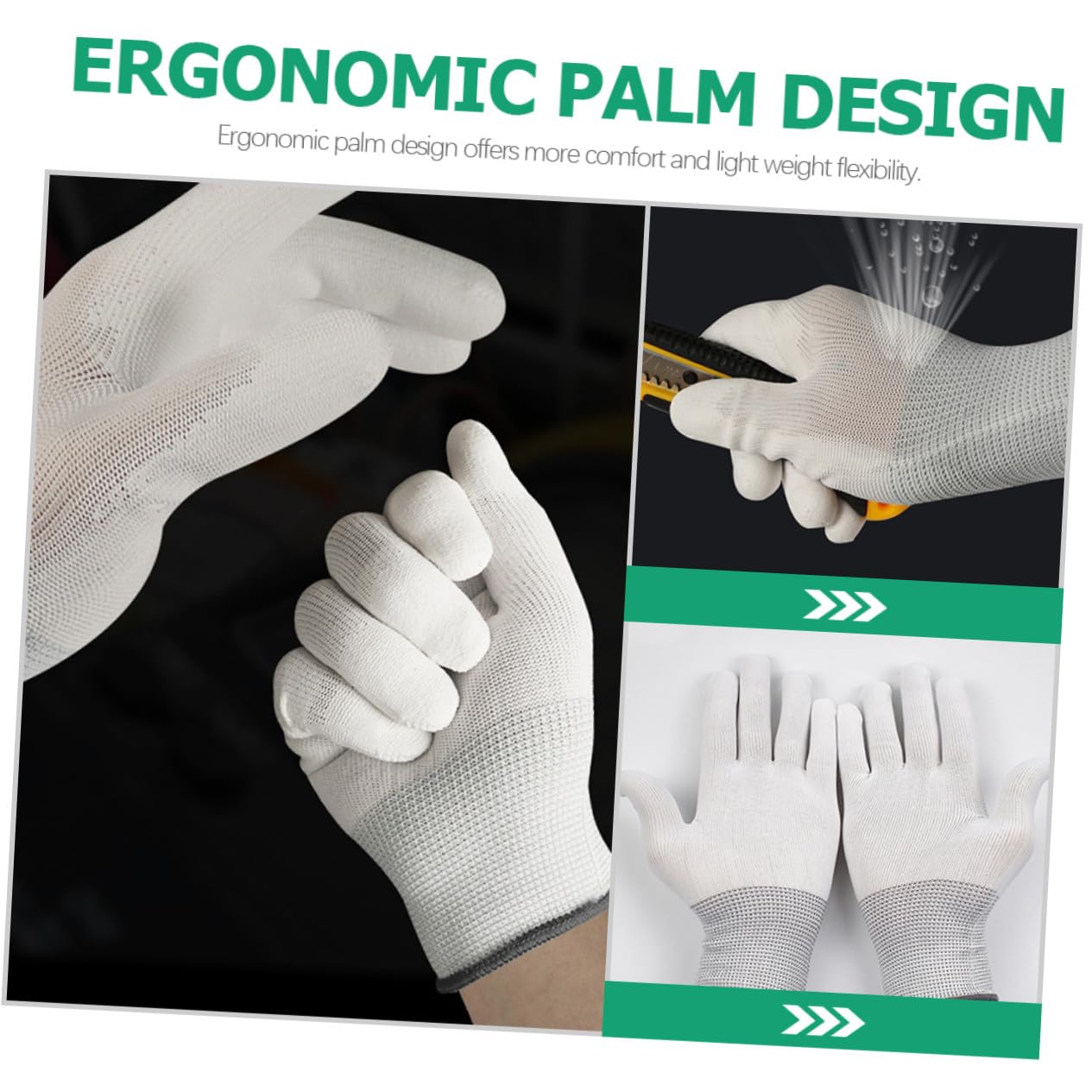 48 Pares Guantes Antiestáticos de Nylon con Recubrimiento de Antideslizantes y Resistentes para Montaje Electrónico y Reparación Talla Pack