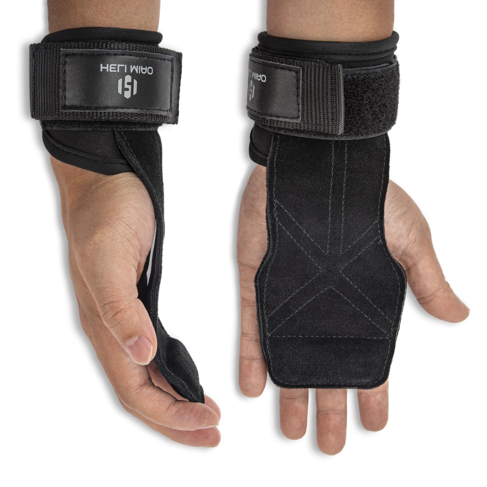 Power Pulling Aids Strength Training, Fast Grip Leather Pulling Aid Wrist Straps for Bodybuilding, Fitness, Crossfit, Strength Training, Powerlifting - Lifting Straps for Women and Men