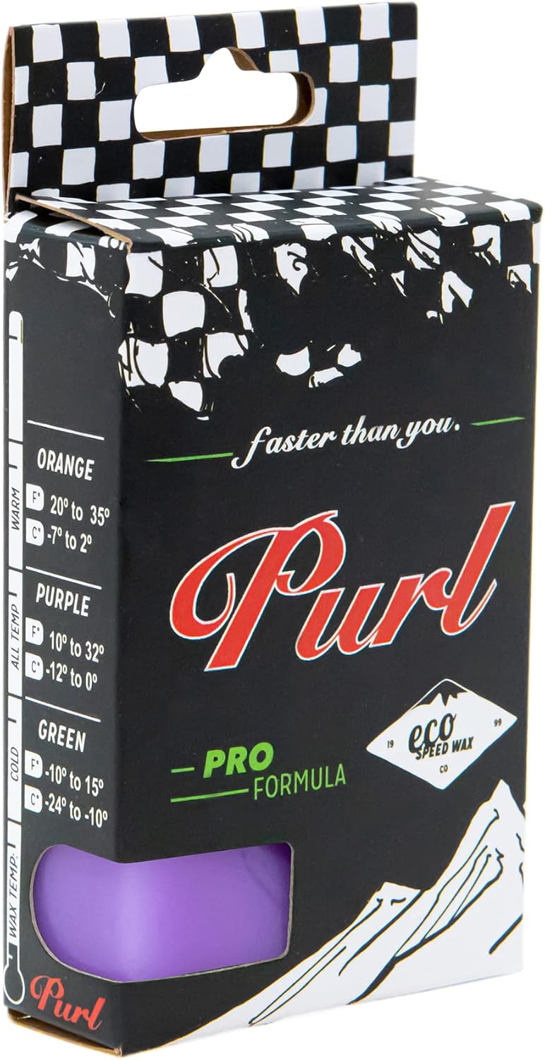 Purl PRO Ski & Snowboard Wax- Competition Wax - Race Wax - 68g Bar - Fluoro Free