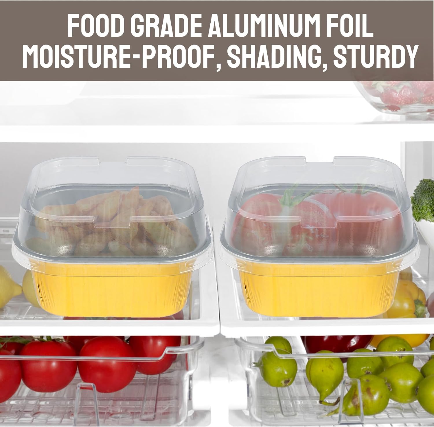 US 200Pcs 150ml Aluminum Foil Cupcake Cups With Lids Non Stick Mini Foil Cake Pans Microwaves Safe Heat Proof Foil Cupcake Liners for Pastry Pie Pudding(golden)