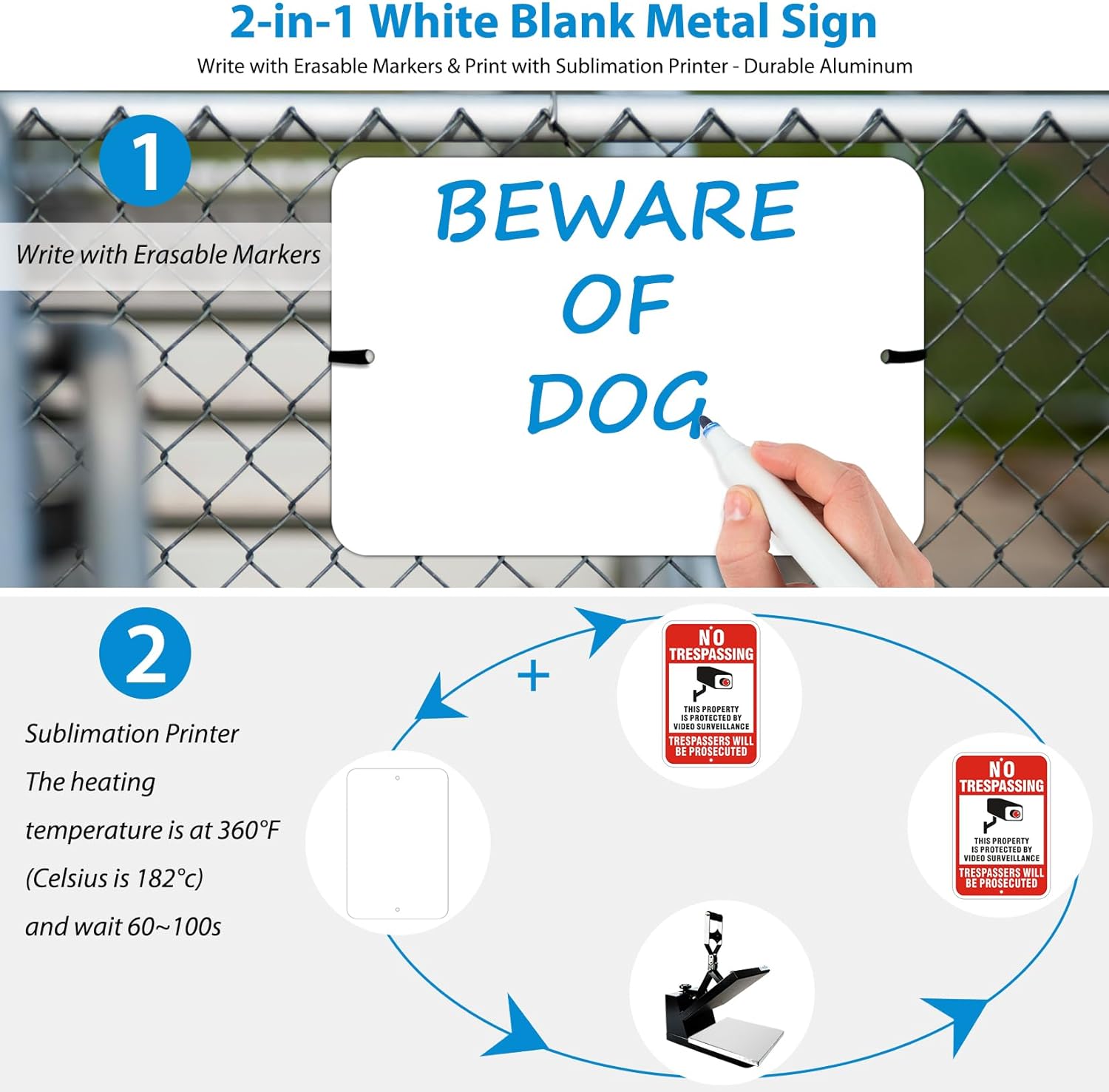 Blank Aluminum Signs 4-Pack, 18 x 12 Inches White Blank Metal Sign, Rust Free Weather Resistant, Waterproof, Custom Parking Sign for Crafts Yard Garden Outdoors