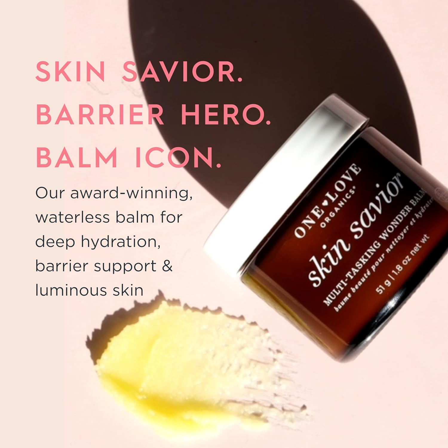 One Love Organics Skin Savior Multi-Tasking Wonder Balm – Moisturizing Balm for Face & Dry Skin Barrier Repair, Certified Organic & Cruelty Free 1.8 oz