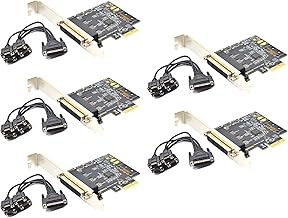 QUSALDSAL 5X PCI-E Serial Port Card Pcie to 4 Serial Port RS232 9-Pin Industrial Control 4-Port Expansion Card AX99100 with Cable