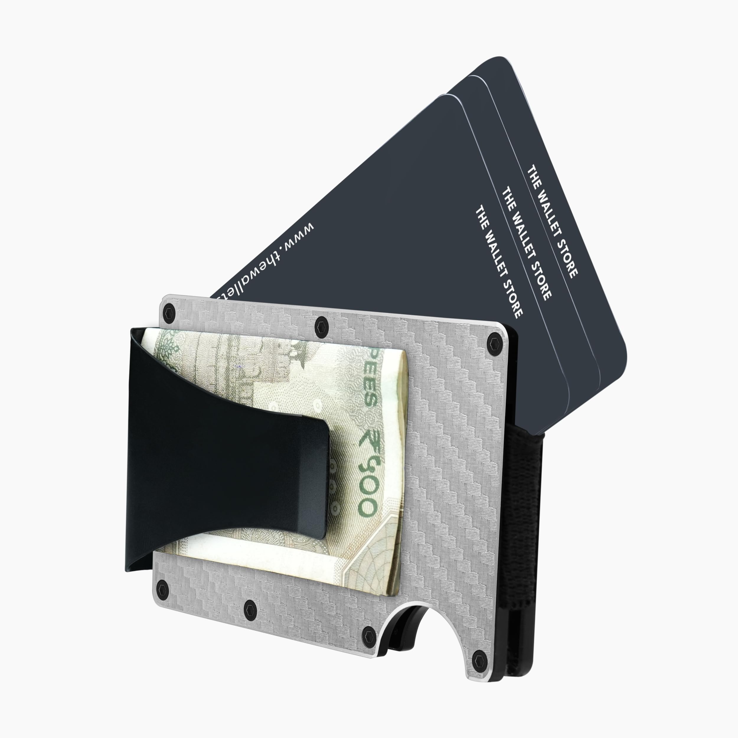 The Wallet Store Clip & Carry Metal Card Holder (Silver)