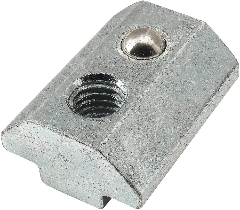 13052, 15 40 Series M6 x 1.0 Self Aligning Slide in T-Nut Ball Spring (25 Pack)