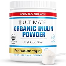 Ultimate Organic Inulin Powder. Make Delicious Probiotic Yogurt with Chicory Root Soluble Prebiotic Fiber. Dietary Supplement for Gut Health. Mix in Coffee, Tea & Smoothies. Low Carb & Keto 12oz