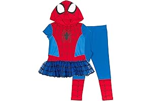 Toddler Girl Superhero Outfit Featuring Spider-Gwen, Spider-Man, and Captain America