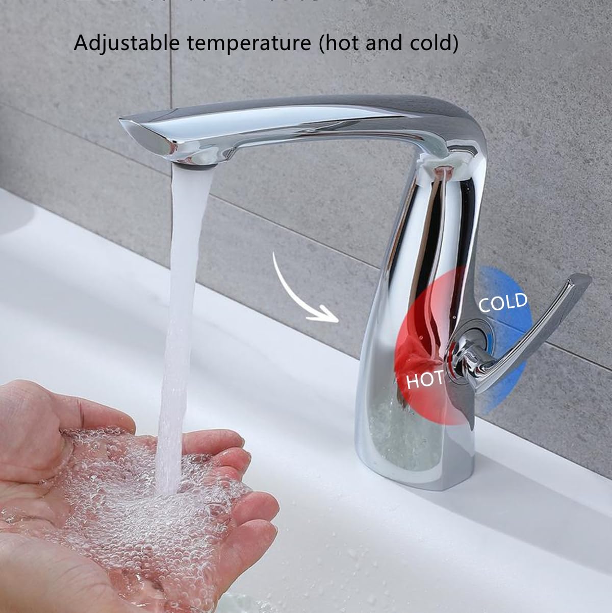 Grifo de baño de latón,Grifo de lavabo moderno,Mezclador de baño monomando,Cartucho cerámico,Espumador de ahorro de agua (cromo)