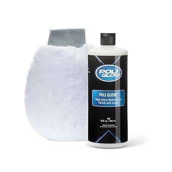 Poli Glow Boat & RV Polish Kit with Applicator Mitt, 32 oz, 2-in-1 Kit