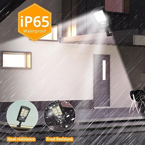 Miniatura 5 de KUFUNG Luces solares para exteriores, impermeables, inalámbricas, para seguridad, sensor de movimiento, luces solares perfectas para patio, puerta