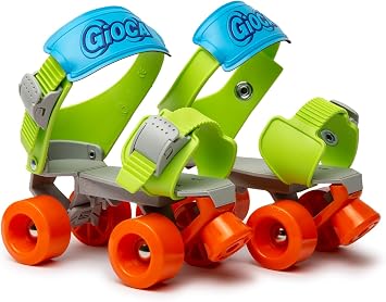 Italtrike Gioca Adjustable Roller Skates for Kids, Indoor & Outdoor Use, Come Assembled & Ready to Use, Locking Rear Wheels, Great for Beginners, 3+ Years Green