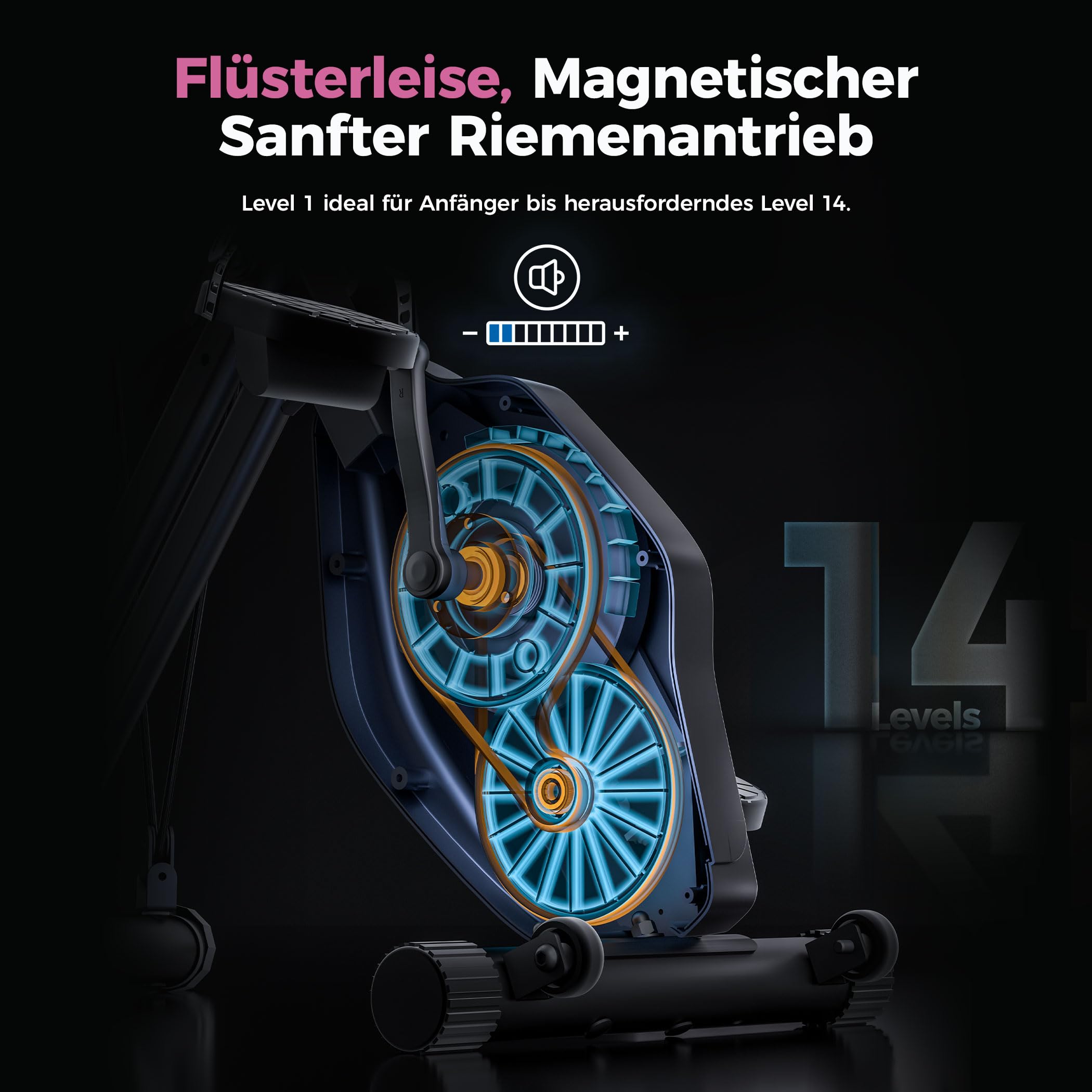 Sunny Health & Fitness Faltbares magnetisches X-Bike Pro
