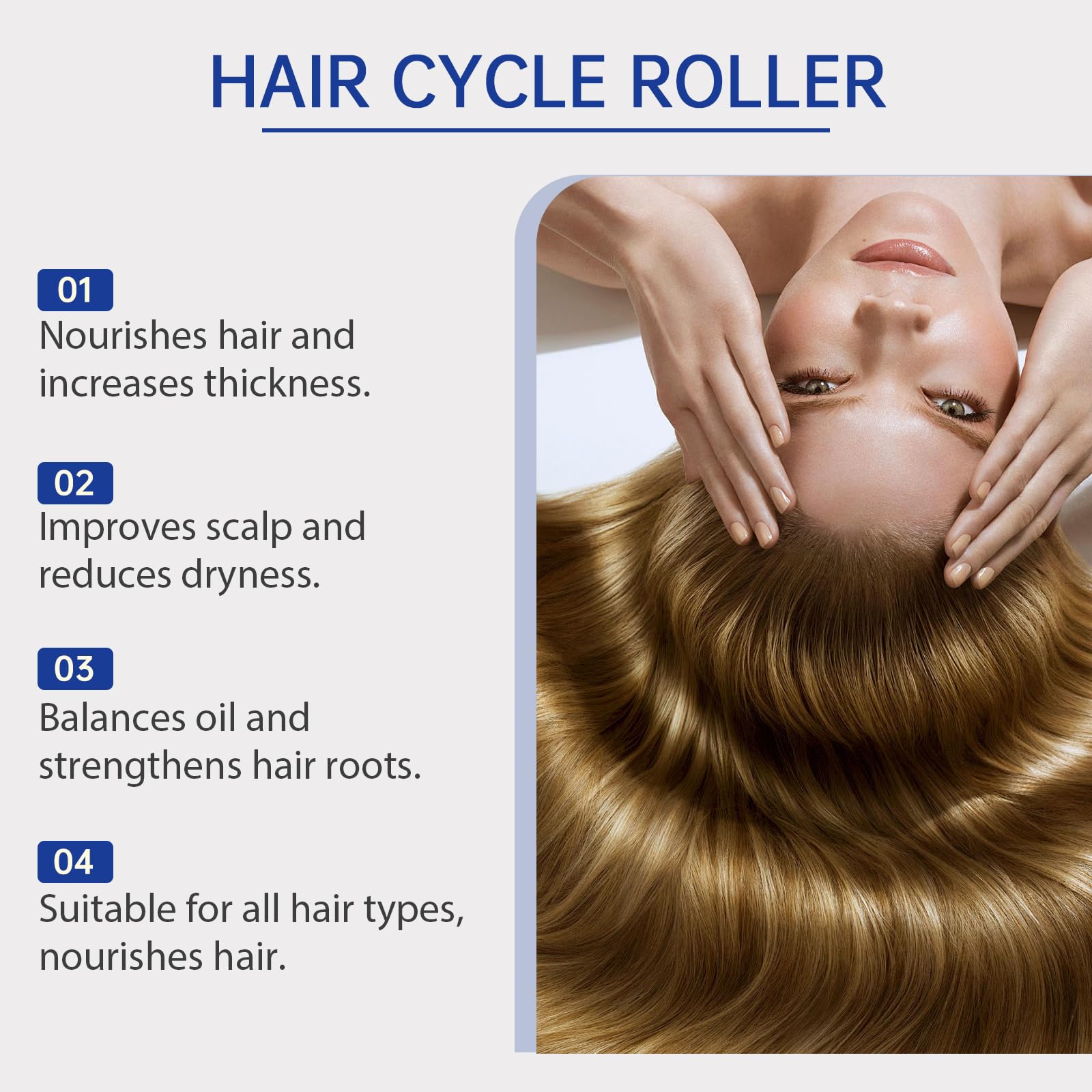 Haarwuchsserum Roll-On mit Rosmarin, Serum für krauses Haar, reduziert Haarausfall und stärkt die Haarfollikel für dickeres, erfrischtes Haar, für alle Haartypen geeignet (6pcs)