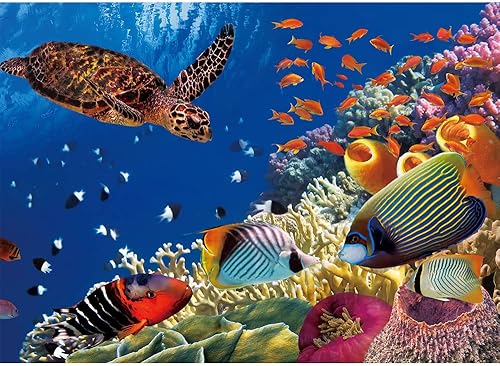 Miniatura 3 de BUSCBEAR Rompecabezas del mundo submarino de 1000 piezas para adultos, niños, animales, tortugas marinas, rompecabezas para decoración de pared del