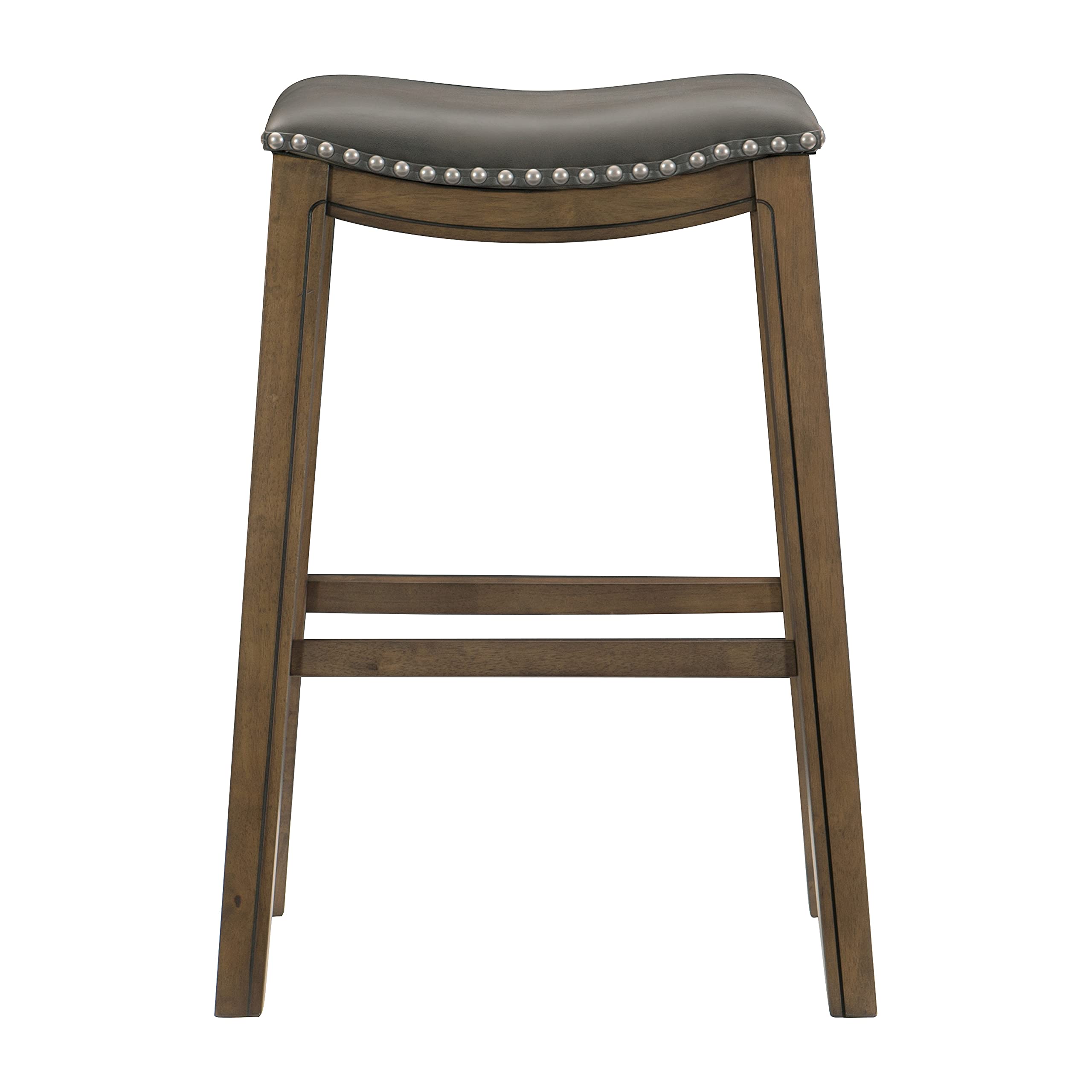 Homelegance Ordway Saddle Seat Bar Height Stool, 30"SH, Gray