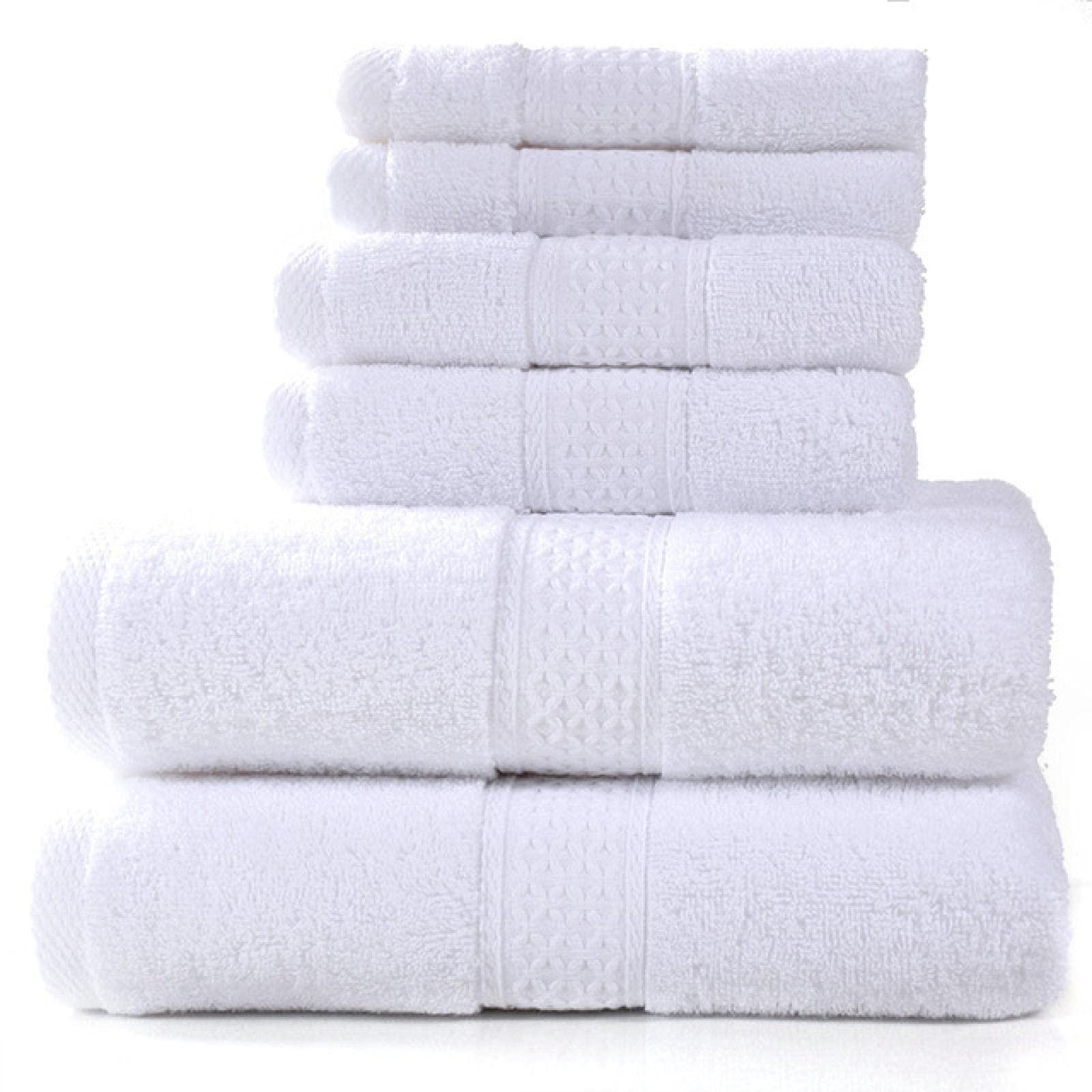 Badetuch-Sets, großes Badetuch, 2 Stangenhandtuch, 2 Streifen, Waschlappen, 2 Streifen, Baumwollhandtuch, super saugfähig, 6 Handtücher passend für Farbe 1