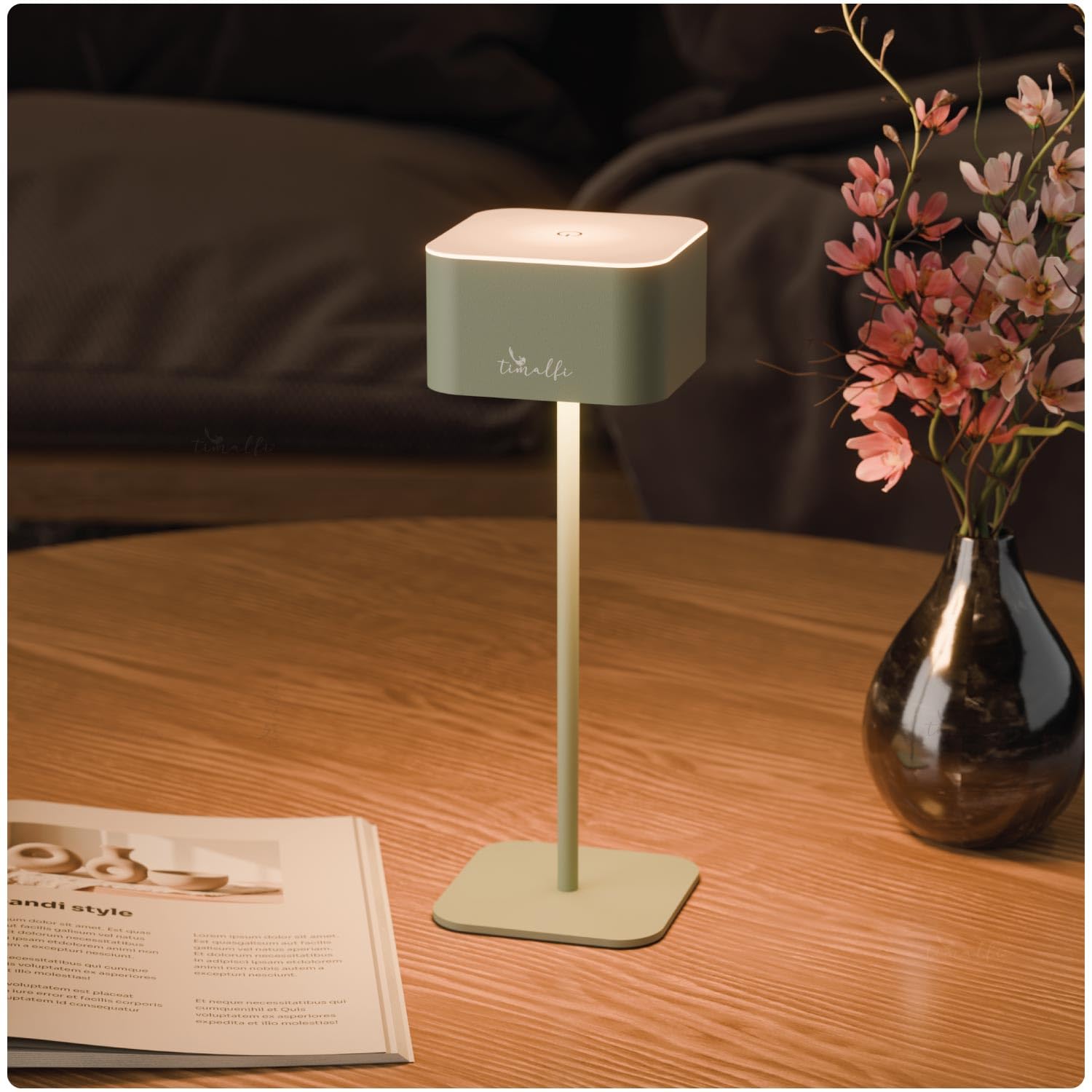 Sleek Rechargeable Table Lamp with Warm & Cool Light | Metal Body | 3 Colour Tones Dimmable Lighting | Perfect for Living Room, Bedside Table & Desks-image-2