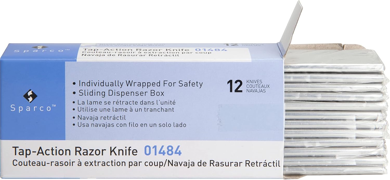 Sparco, SPR01484, Tap Action Razor Knife, 12 / Box