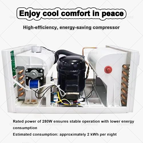 Oiyekntd Compact Air Conditioner with Ultra-Quiet Operation, Cool & Fan Modes, Digital Display, Remote, Portable Fast Cooling Air Conditioners DehumidifierIdeal for Bedroom and Kitchen - 8