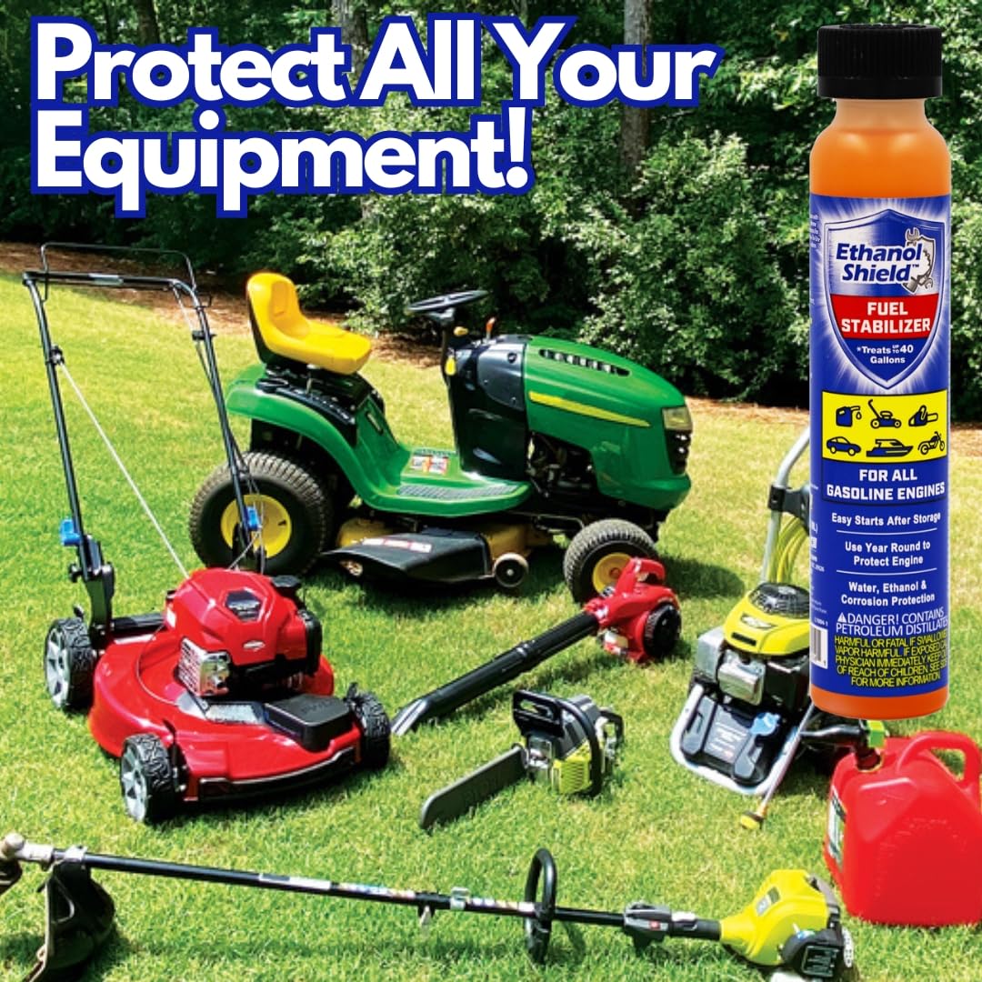 Ethanol Shield Fuel Stabilizer 8 oz CASE of 9. Prevents Corrosion - Gasoline Treatment That Protects Fuel System- Fuel Saver - Each 8 oz Bottle Treats up to 80 gallons.