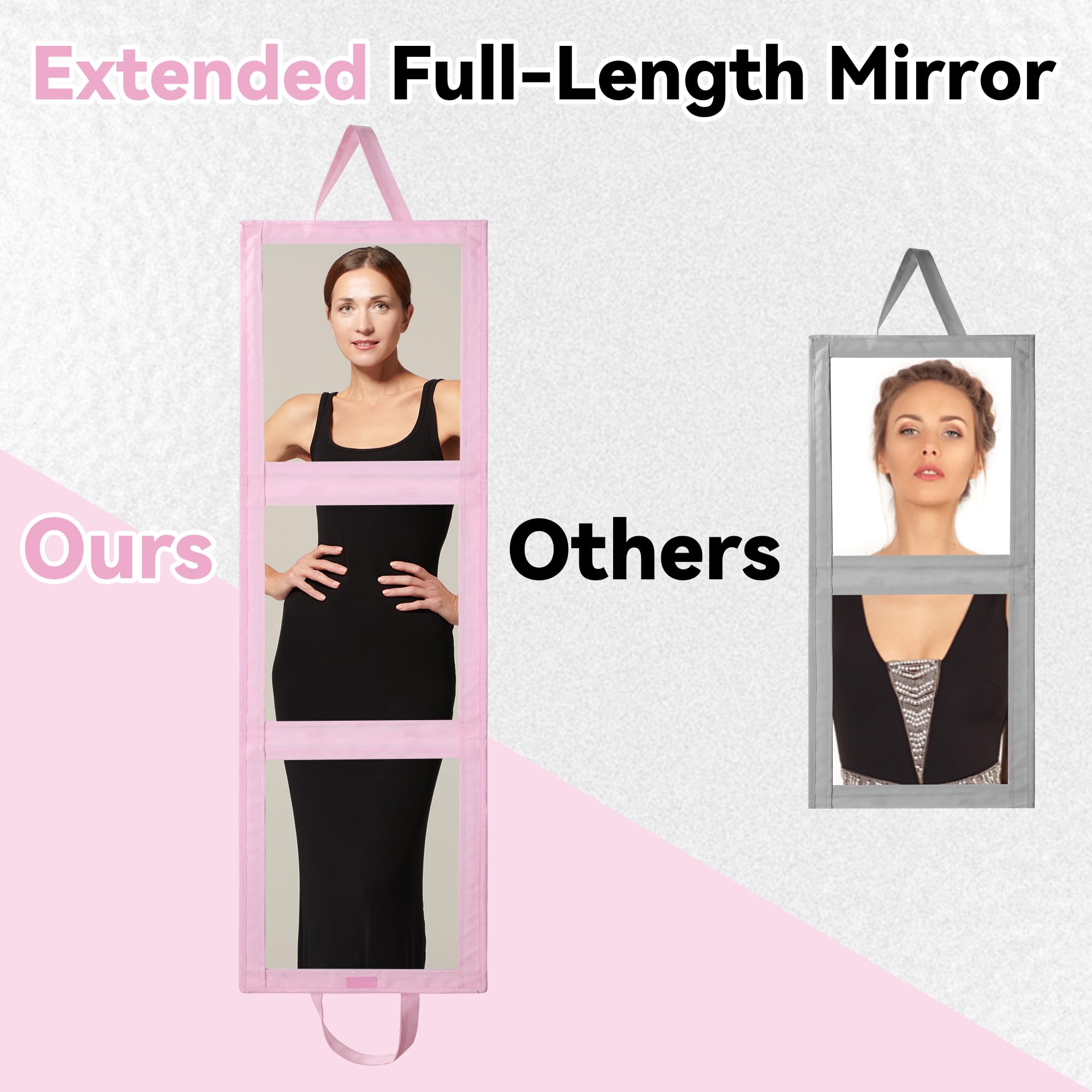 ROYALAY Foldable Full Length Mirror with Handle - Portable Travel Mirror