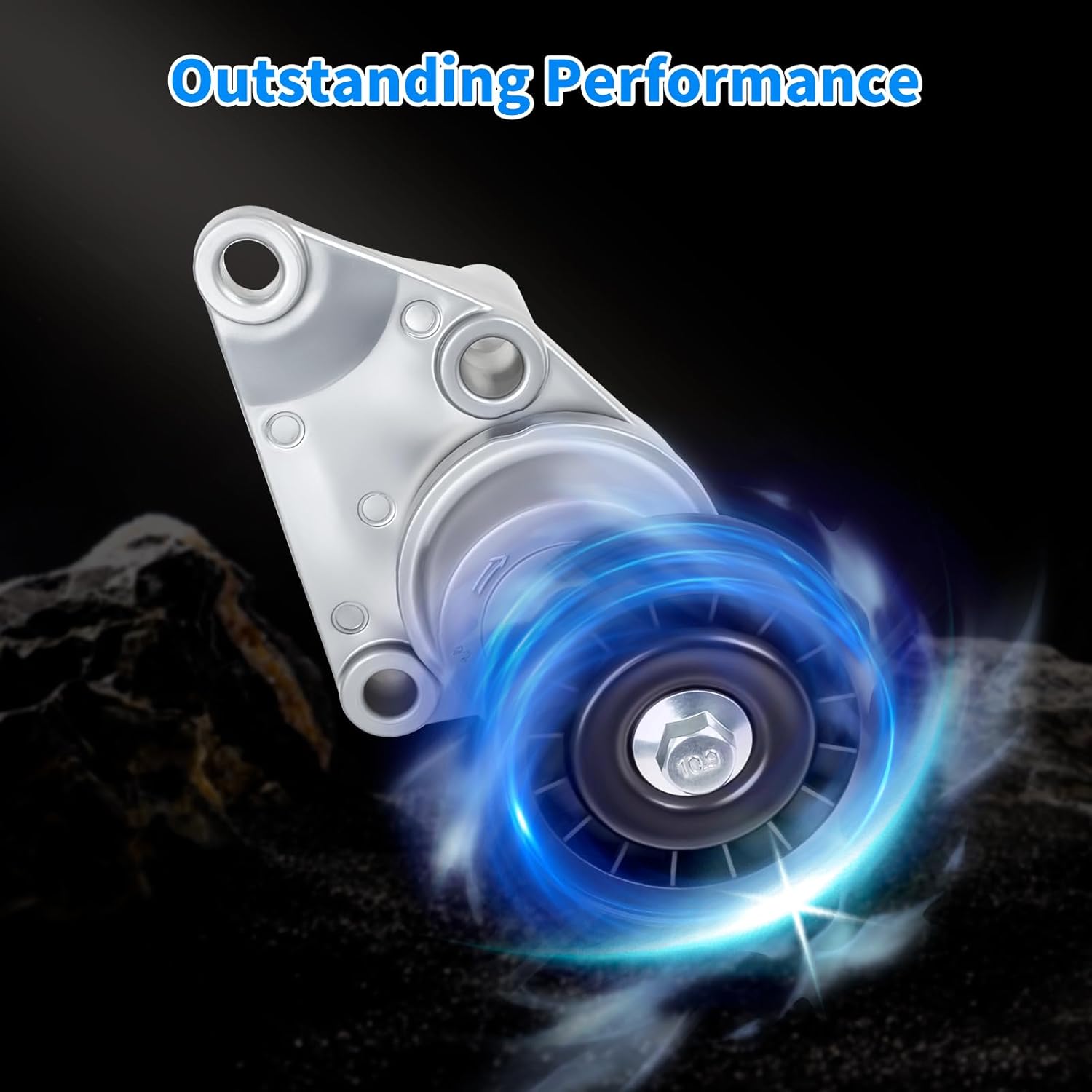 90K-38158C Serpentine Belt Drive Tensioner Pulley Component Kit, Compatible with C hevy 2003-2007 Silverado Suburban Avalanche, G MC 2002-2007 Tahoe Savana Sierra Yukon Escalade, Replace 12609719