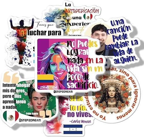 Spanish Inspirational Stickers | Hispanic Heritage Month Stickers | 21 Latin Country Quotes for Teachers Students | Classroom Rewards & Cultural Decor
