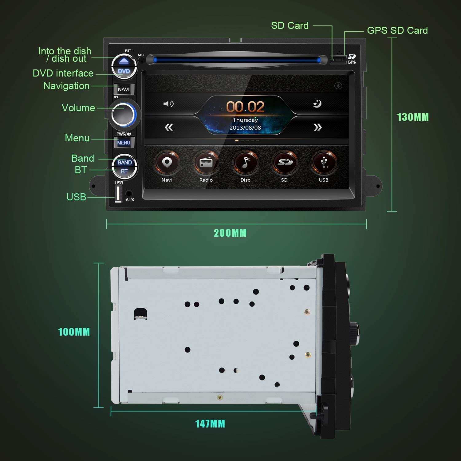 7 Inch Car Stereo Radio for Ford F150,Focus,Expedition,Escape with