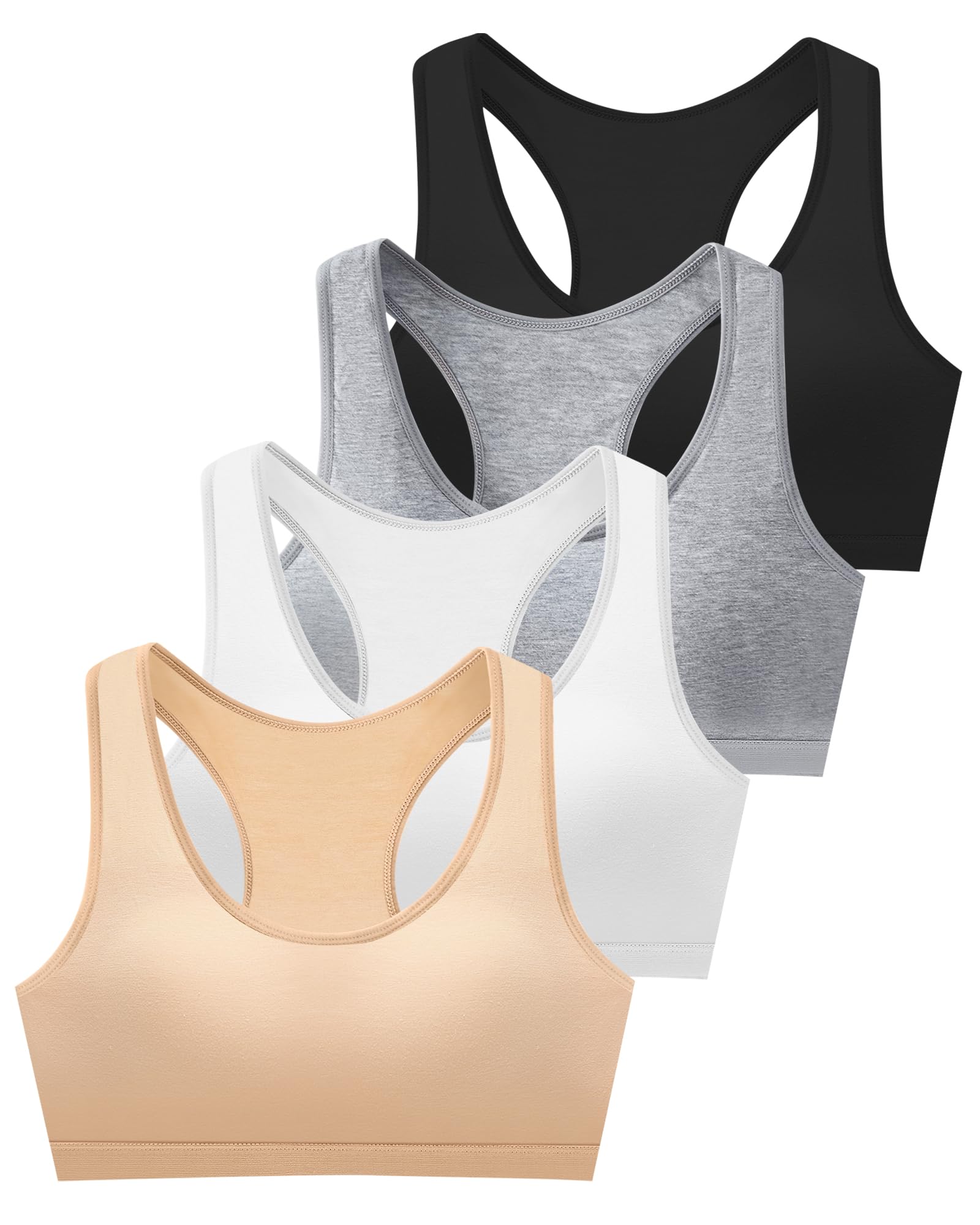 Cotton Training Bras for Girls 4-Pack