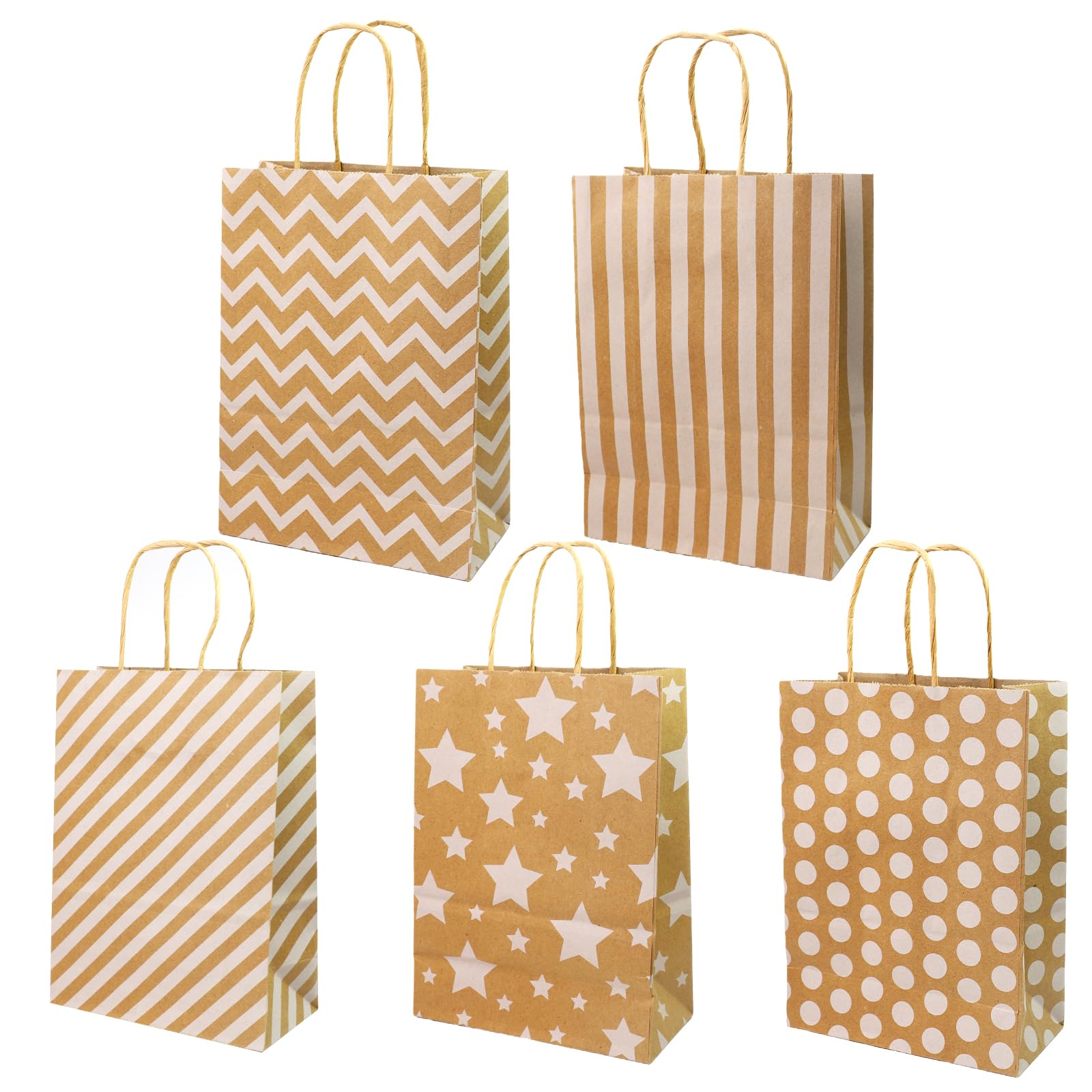 15 Gift Bags, Paper Bags 22 x 16 x 8cm, Children's Birthday Party Bags with Handles, Party Favor Bags for Weddings, Candy Bars and Birthday Parties