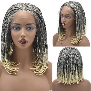 HD Lace Front Box Braided Wigs For Black Women Knotless Braids Wigs Lightweight Premium Kanekalon Synthetic Braid Wig Micro Twist Braided Wigs Hand Braid Wigs For Black Women #1B/613