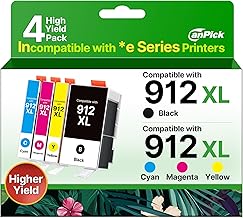 912 912XL Printer Cartridges Compatible with HP 912 912XL Multipack for HP OfficeJet 8012 8014 8015 8017 HP OfficeJet Pro 8022 8023 8024 8025 (Black Cyan Magenta Yellow, Pack of 4)
