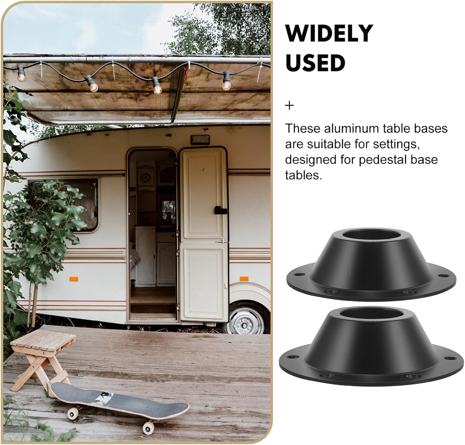 BESTYASH 2Pcs Rv Table Base Flush Mount Durable Pedestal Table Base Accessory for Camper and Yacht Lightweight and Stable Design for Secure Table Support