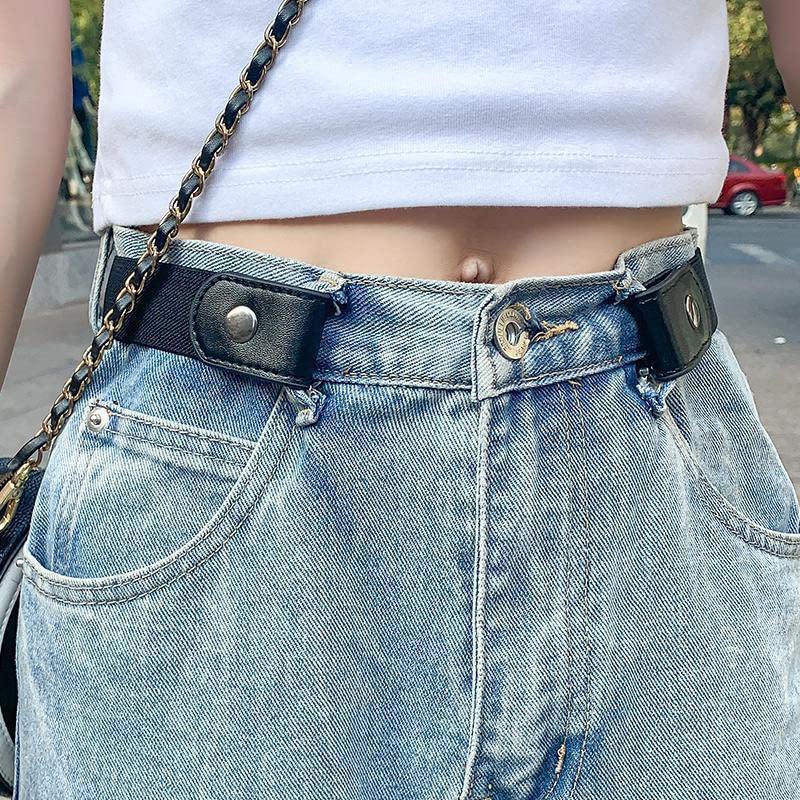 No Buckle Elastic Stretch Belts Adjustable Stretchy Invisible Buckleless Belt for Women Men Jean Pants Dress3