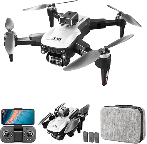 GoolRC S2S Drone con cámara para adultos, 6K doble cámara plegable WiFi FPV Dron, cuadricóptero RC con motor sin escobillas, giros 3D, evitación de
