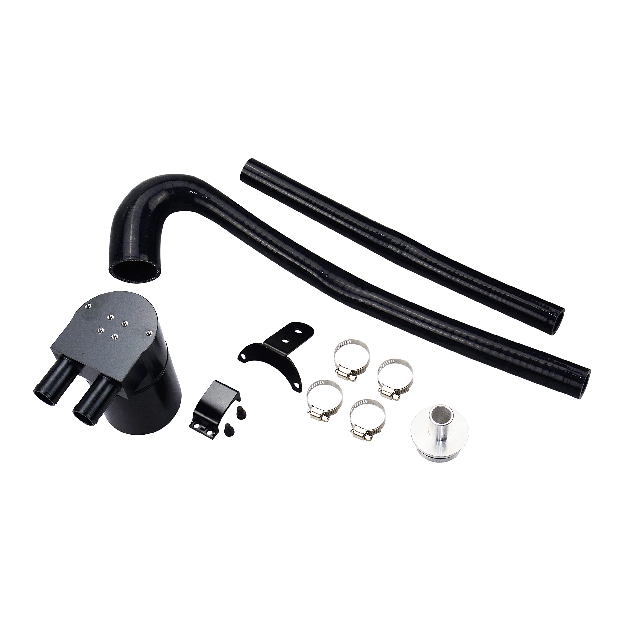 Oil Catch Can with Silicone Radiator Hose for BMW N20/N26 Polished Aluminum Reservior Tank