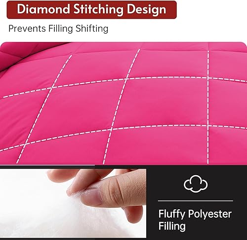 Miniatura 165 de MUXHOMO Juego de edredón Queen de 7 piezas, cama reversible en una bolsa, tamaño Queen, juego de ropa de cama para todas las estaciones con edredón