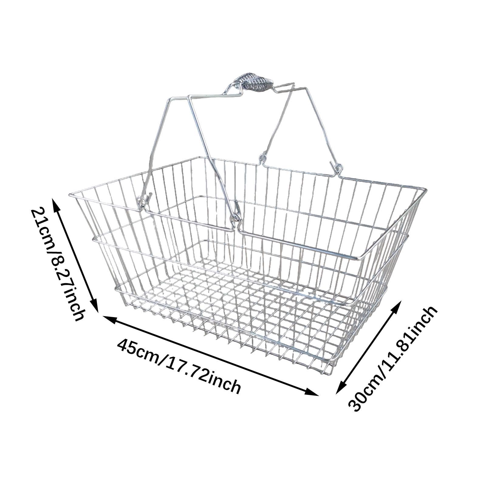 Cestino Portaoggetti Shopping Basket in Impugnatura Comoda per Trasporto di Alimenti Giocattoli E Accessori Adatto a Casa Negozio Bagno, 45cmx30cmx21cm
