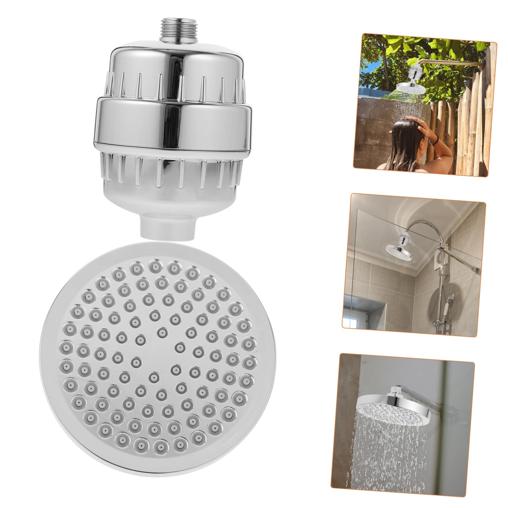 Cabilock Filtro Ducha Antical con Sistema de Filtración Múltiple Cabezal Giratorio para Agua Dura Ducha y Purificada Recambio para Cabezal Roto