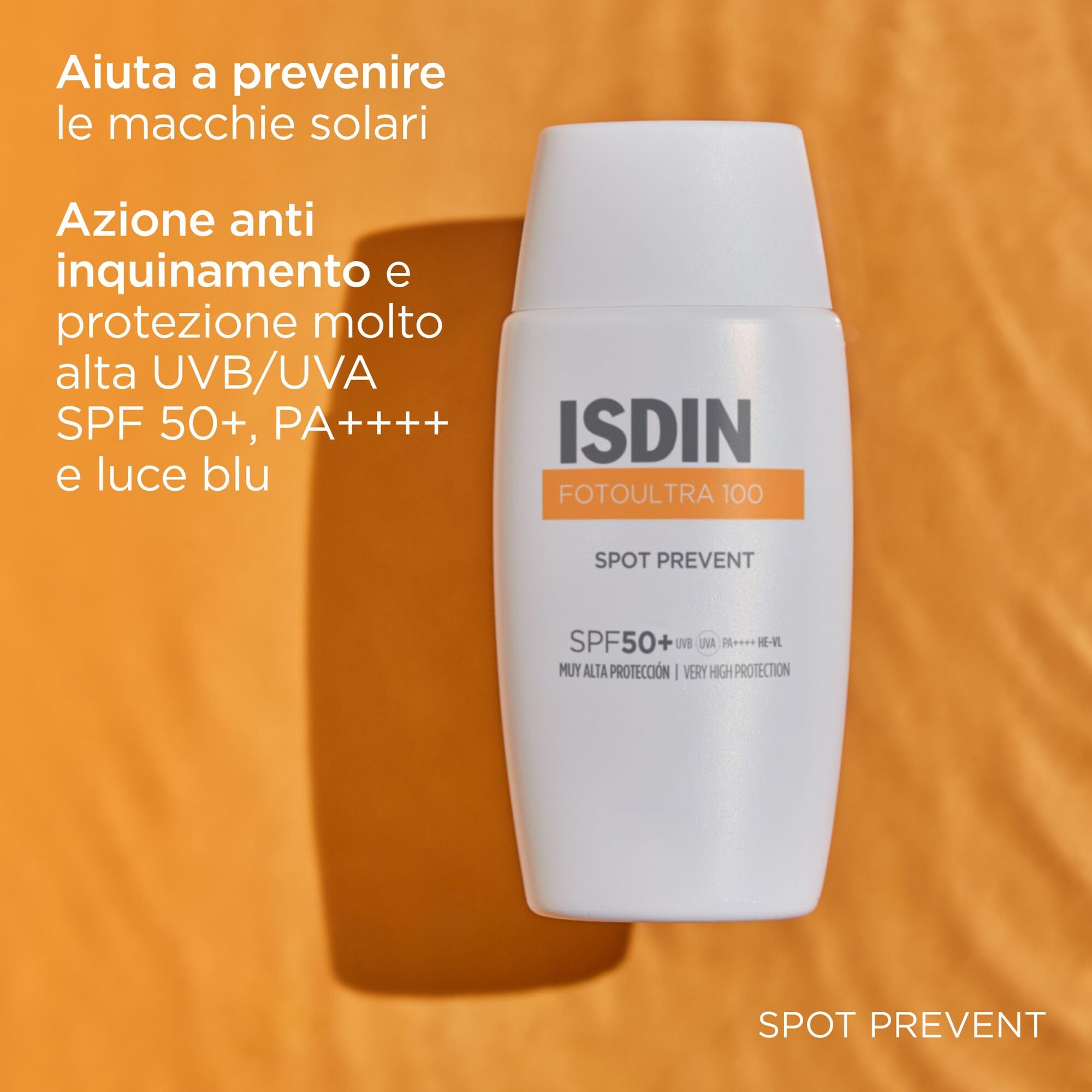ISDIN Fotoultra 100 Spot Prevent SPF 50+ (50 ml) | Crema Solare Viso Antimacchia | Aiuta a Contrastare la Comparsa delle Macchie Solari | Adatta a Tutti i Tipi di Pelle
