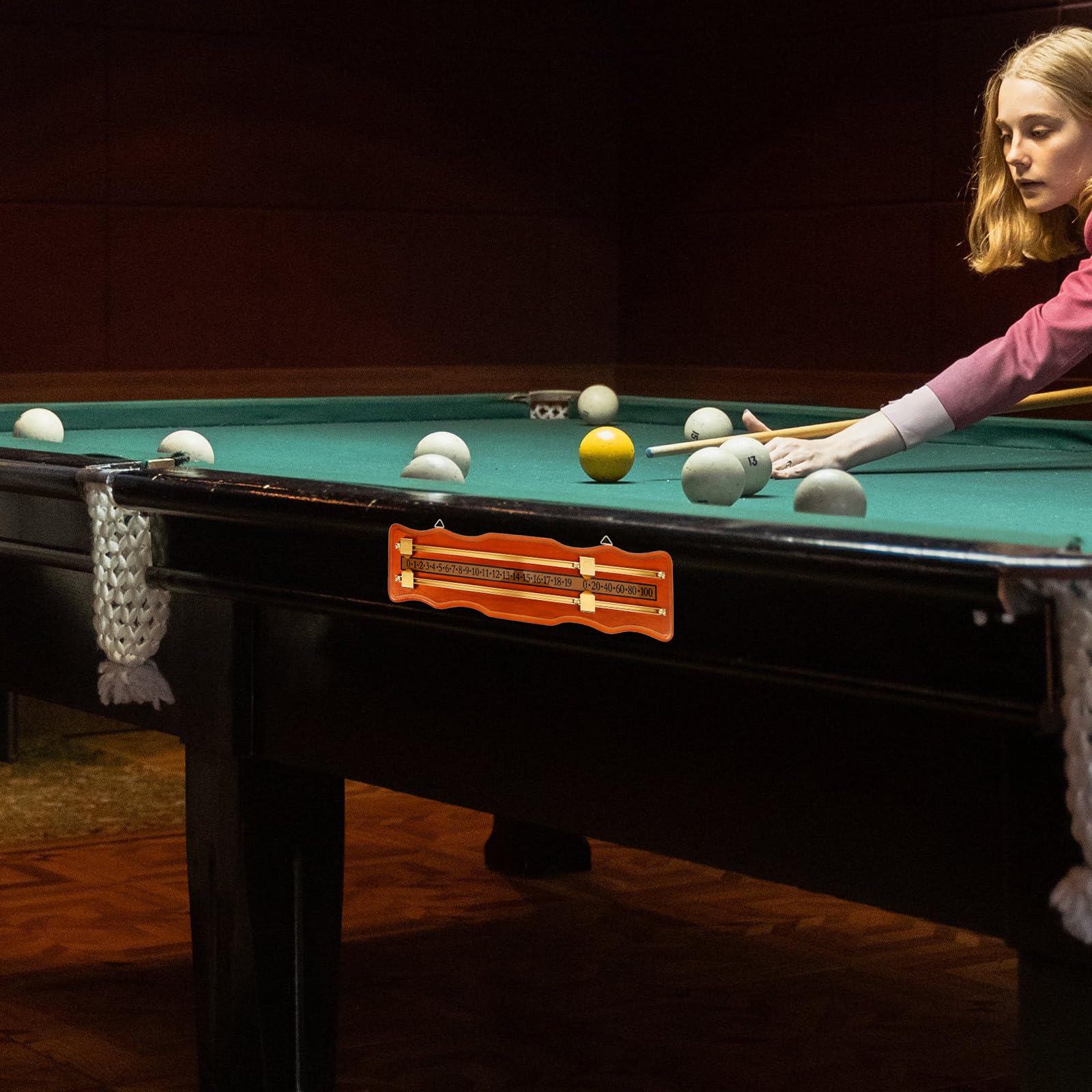 Zerodeko Tabellone Segnapunti da Biliardo Scorekeeper Riutilizzabile Tabellone Segnapunti Snooker 2 Binari Ondulato Pannello in Metallo e Density Board per Tavolo da Snooker e Partite