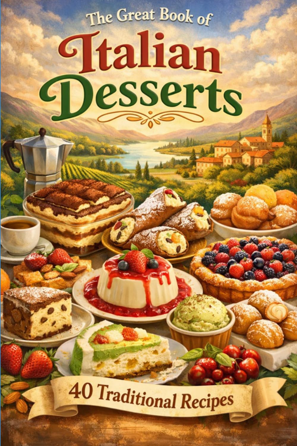 The Great Book of Italian Desserts – 40 Traditional Recipes (Italian recipes)