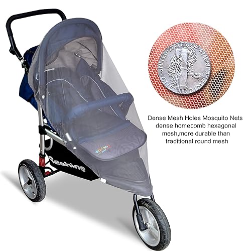 Miniatura 2 de Mosquitera para cochecito  Protección de sombra solar gris para cochecito infantil Mosquitera y asiento de coche  Paquete de 2 redes portátiles para